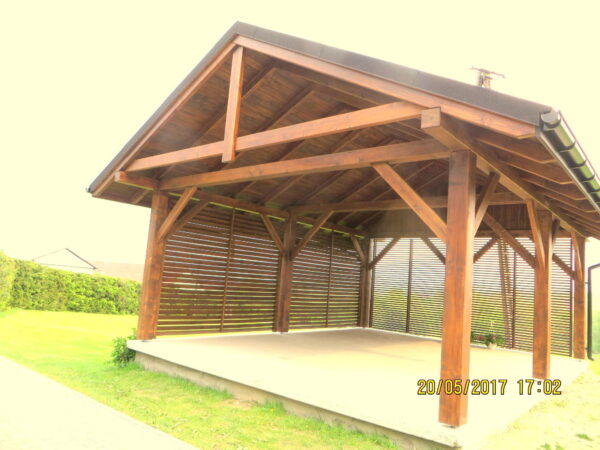 Startseite / Holzüberdachungen / Holzüberdachung 5×7, Festzelt