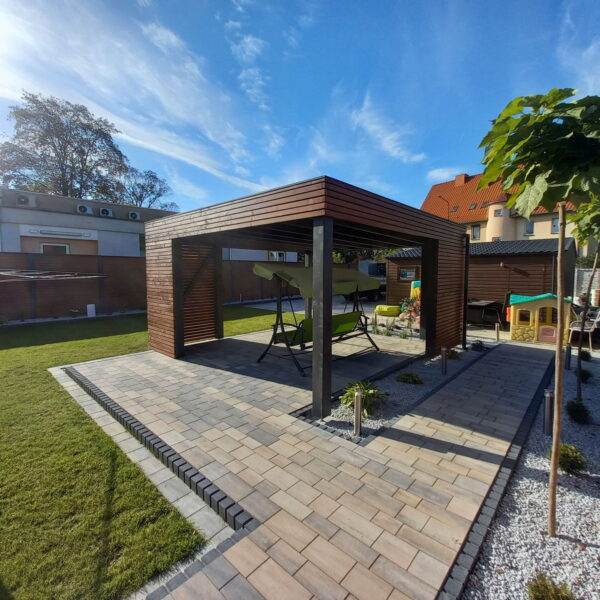 Holzüberdachung 5×4,5 m – moderne Gartenkonstruktion Gliwice